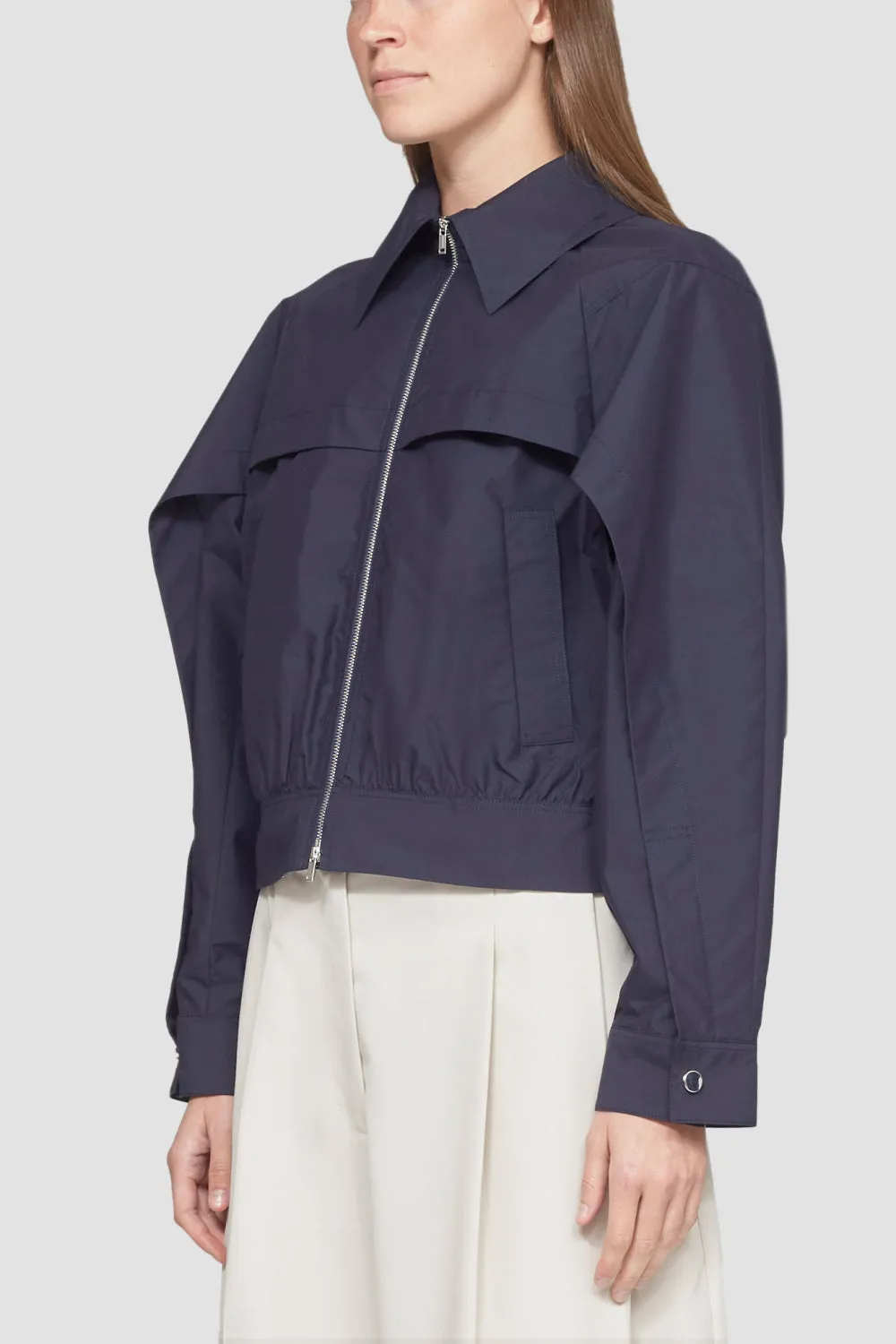 Utility Cotton Poplin Boxy Jacket