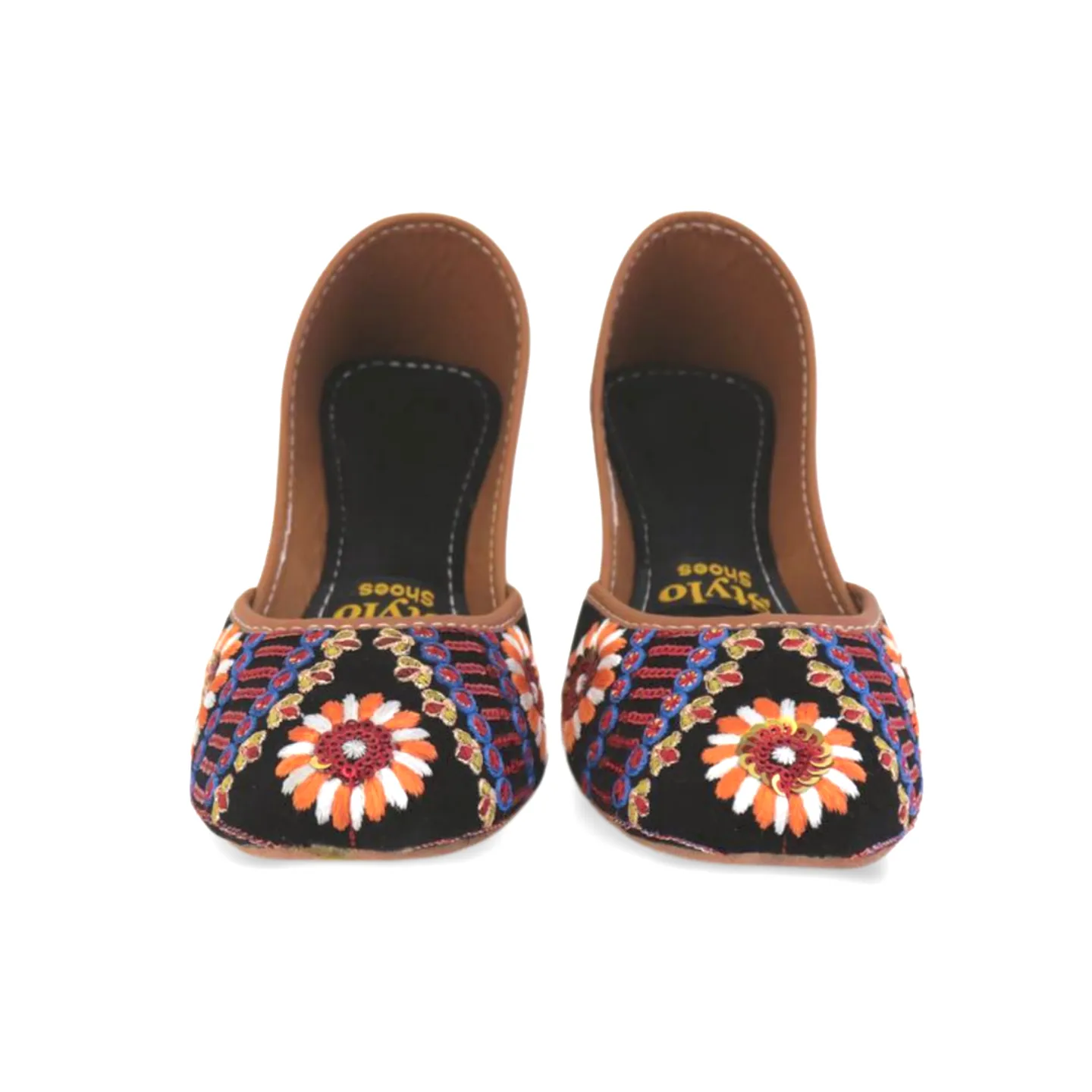 Velvet Soft Padded Flower embroidered Fancy Khussa Jutti For Women