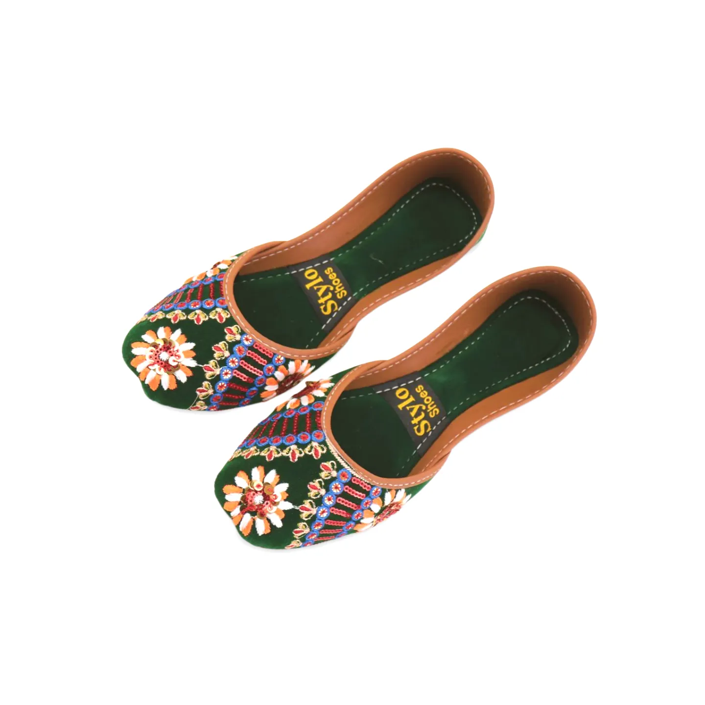 Velvet Soft Padded Flower embroidered Fancy Khussa Jutti For Women