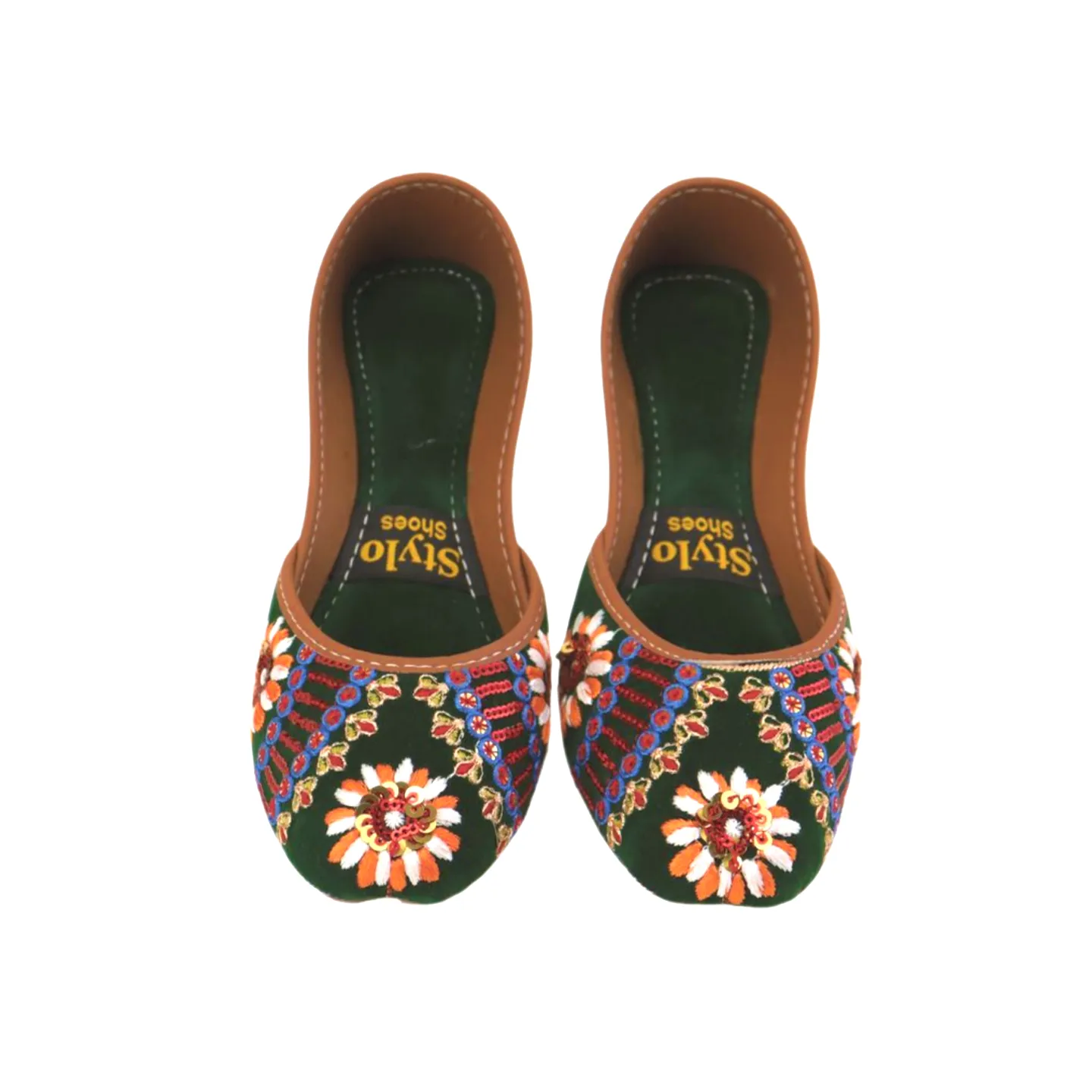 Velvet Soft Padded Flower embroidered Fancy Khussa Jutti For Women