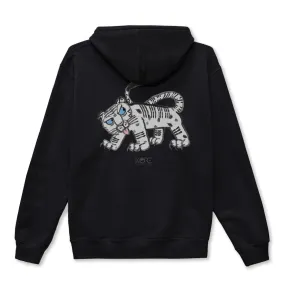 WHITE TIGER ZIP UP HOODIE (BLACK)