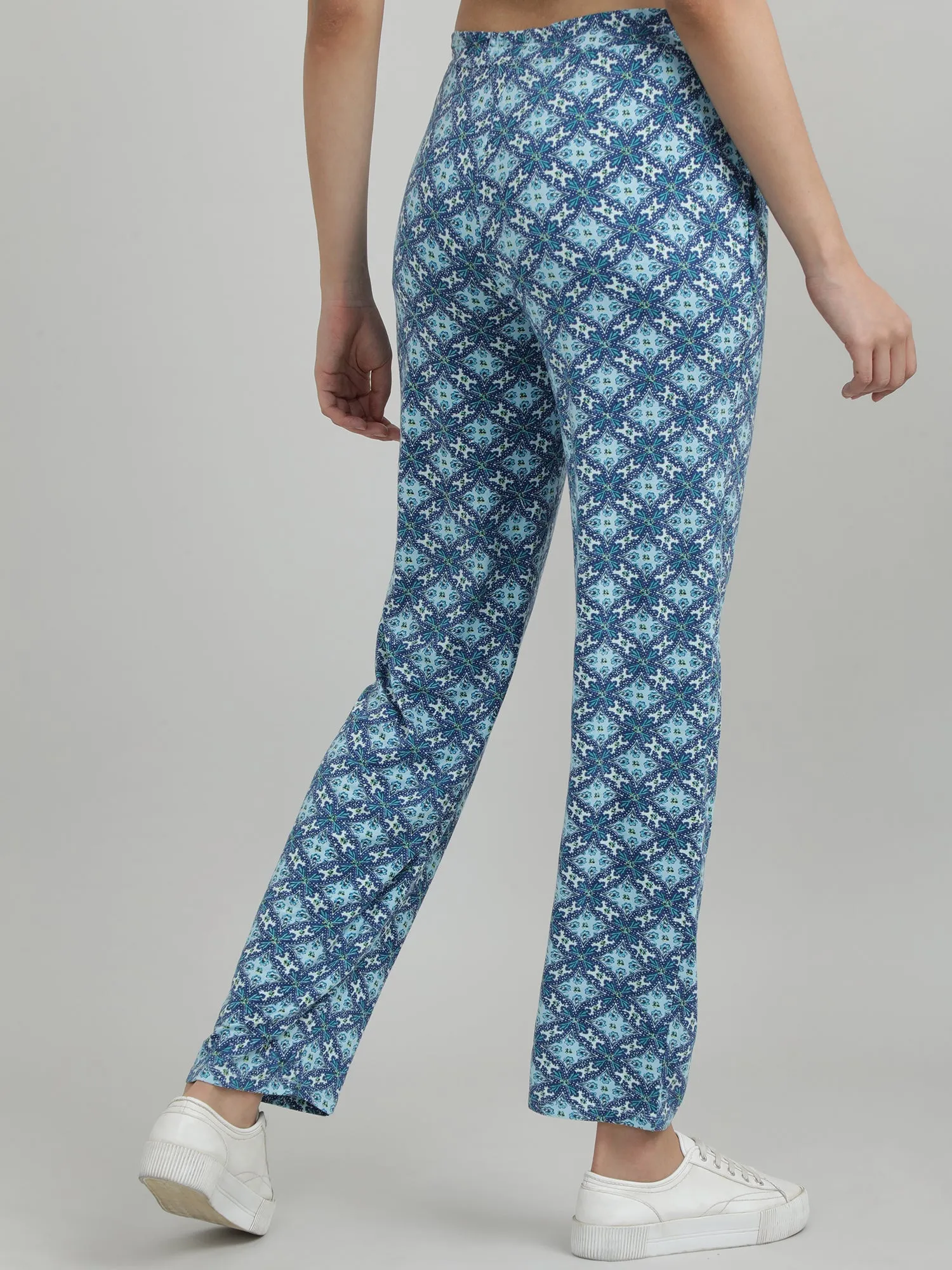 Women Blue Printed Lounge Pants