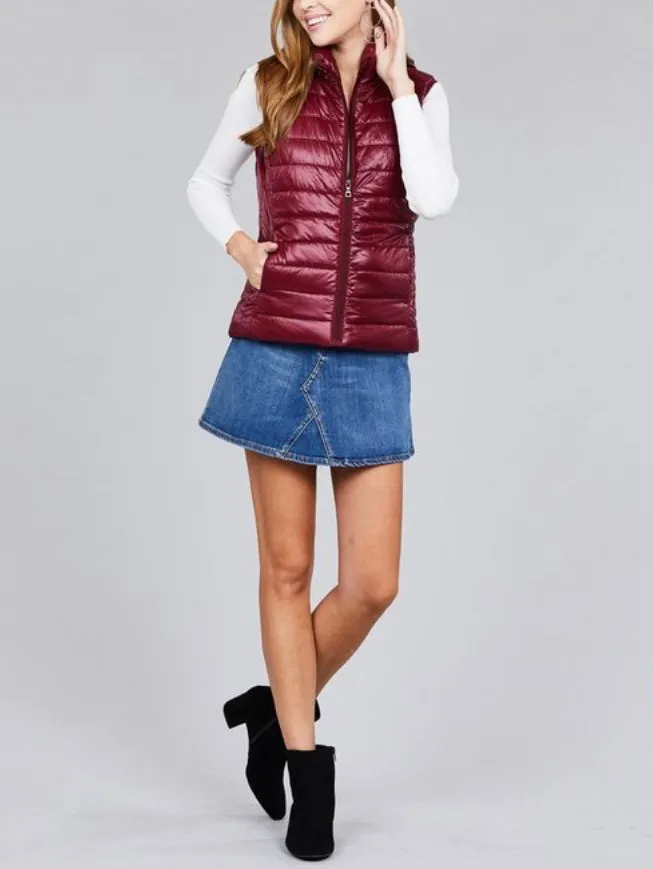 WOMEN QUILTED PADDING BUBBLY VEST