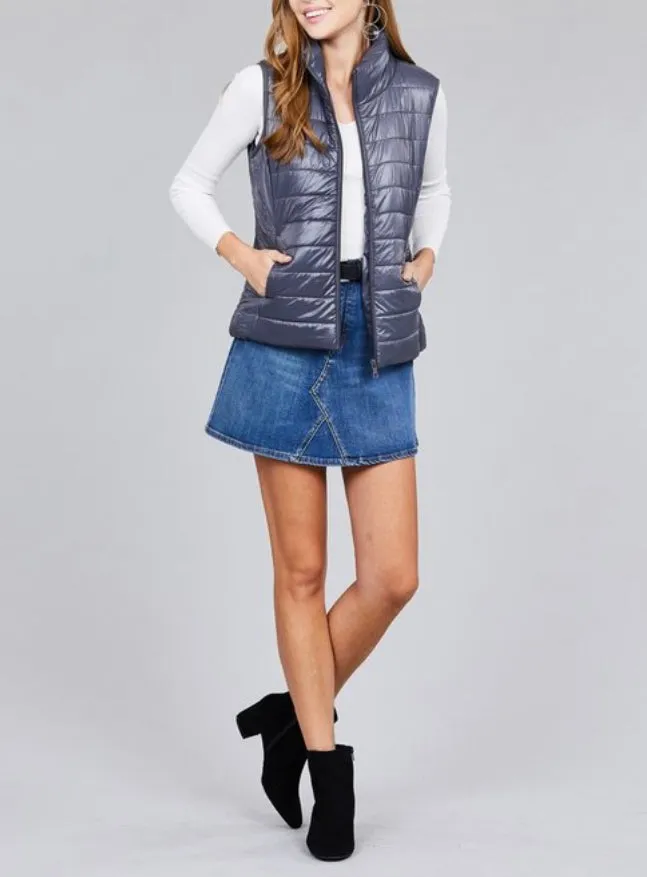 WOMEN QUILTED PADDING BUBBLY VEST