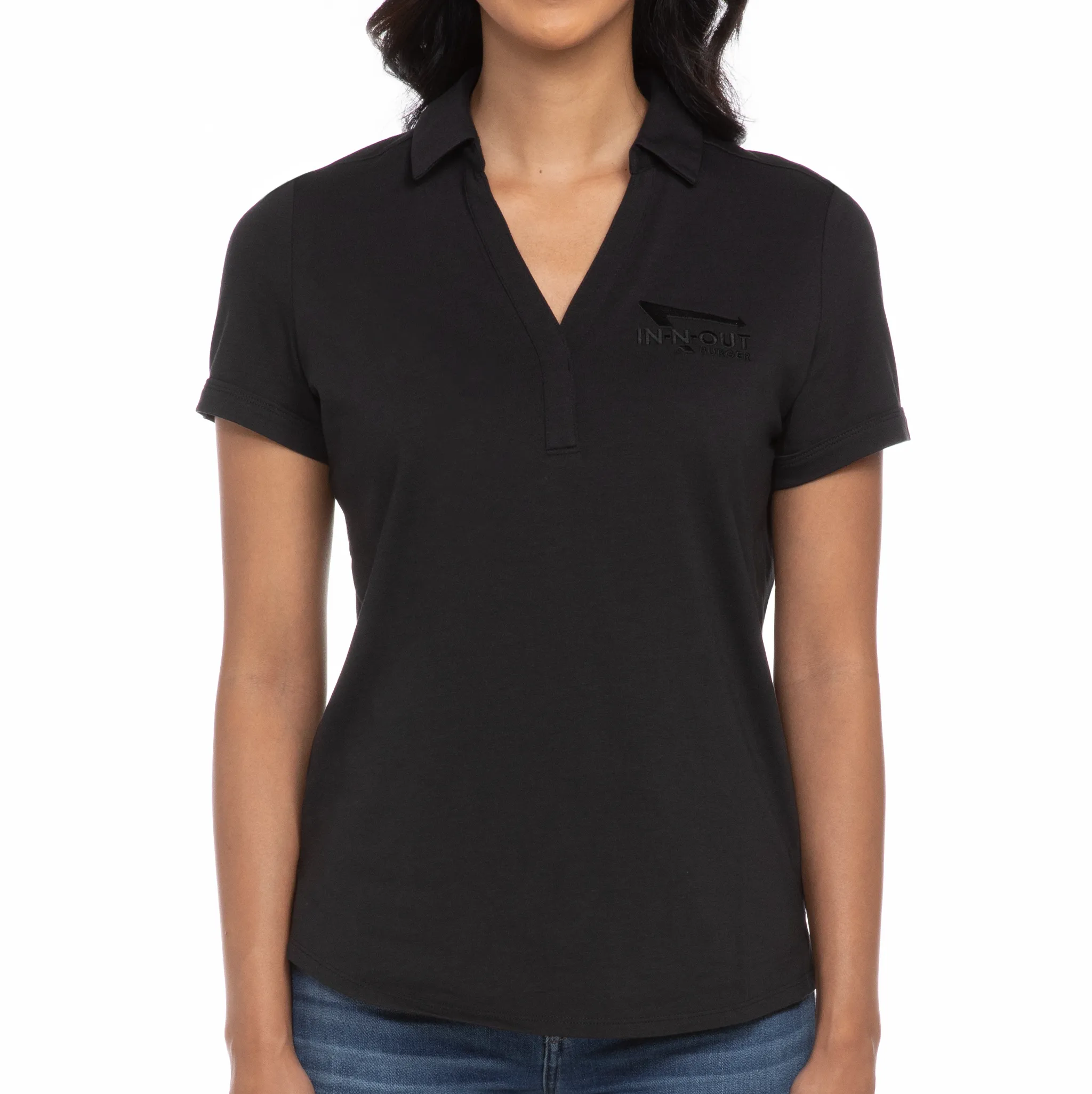 Women's Black Performance Polo