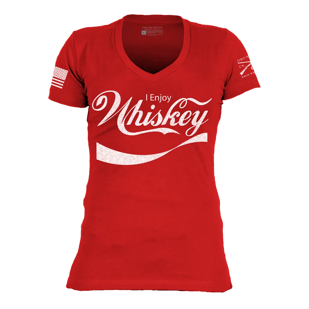 Women's Enjoy Whiskey V-Neck - Red